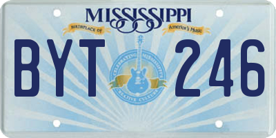 MS license plate BYT246