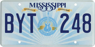 MS license plate BYT248