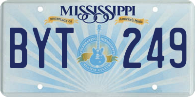 MS license plate BYT249