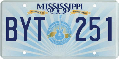 MS license plate BYT251