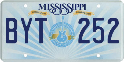 MS license plate BYT252