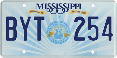 MS license plate BYT254