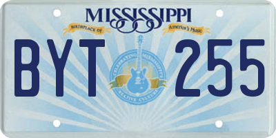 MS license plate BYT255