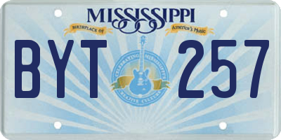 MS license plate BYT257