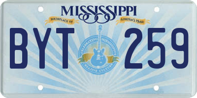 MS license plate BYT259