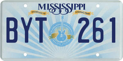 MS license plate BYT261