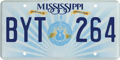 MS license plate BYT264