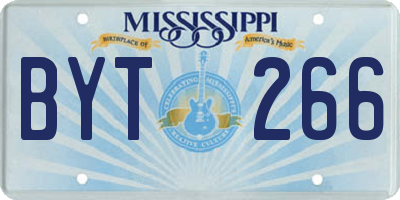 MS license plate BYT266