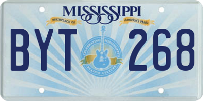MS license plate BYT268