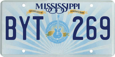 MS license plate BYT269