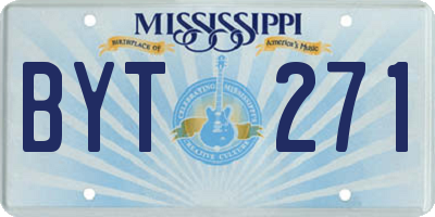 MS license plate BYT271
