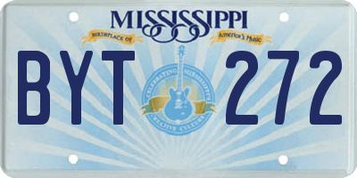 MS license plate BYT272