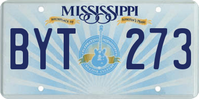 MS license plate BYT273