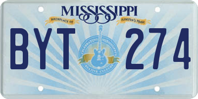 MS license plate BYT274