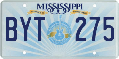 MS license plate BYT275