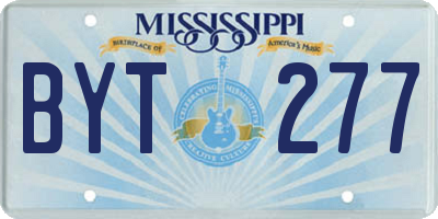 MS license plate BYT277