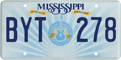 MS license plate BYT278
