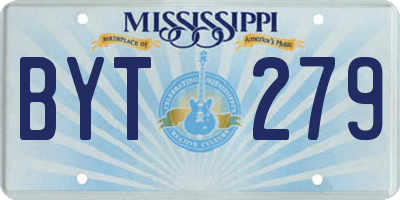 MS license plate BYT279