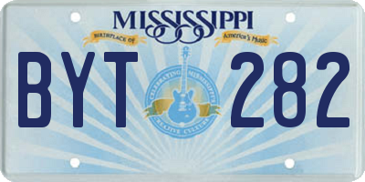 MS license plate BYT282