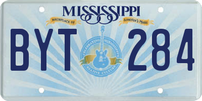 MS license plate BYT284