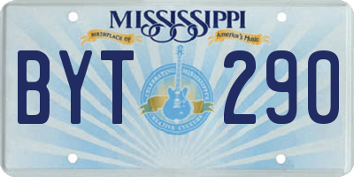 MS license plate BYT290