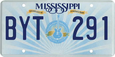 MS license plate BYT291