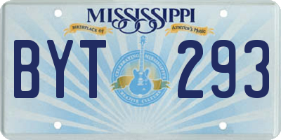 MS license plate BYT293