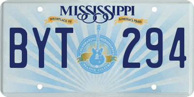 MS license plate BYT294
