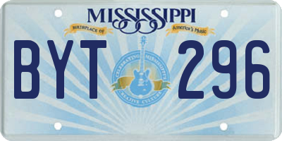 MS license plate BYT296