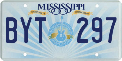 MS license plate BYT297