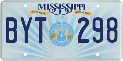 MS license plate BYT298