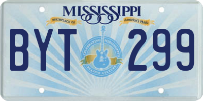 MS license plate BYT299
