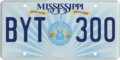 MS license plate BYT300
