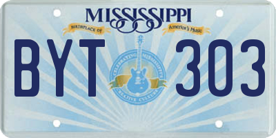 MS license plate BYT303