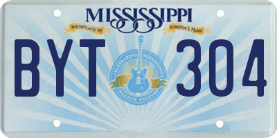 MS license plate BYT304