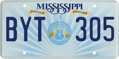 MS license plate BYT305