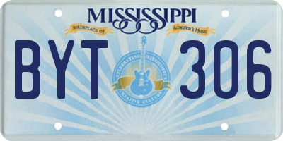 MS license plate BYT306