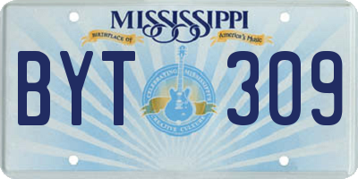 MS license plate BYT309