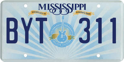 MS license plate BYT311
