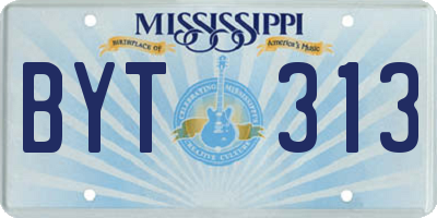 MS license plate BYT313
