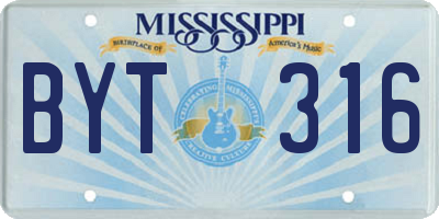 MS license plate BYT316