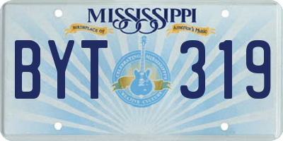 MS license plate BYT319