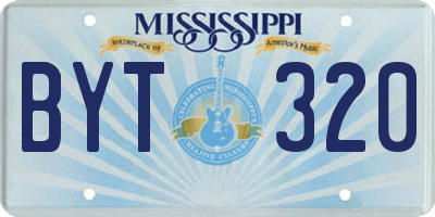 MS license plate BYT320