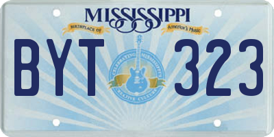 MS license plate BYT323