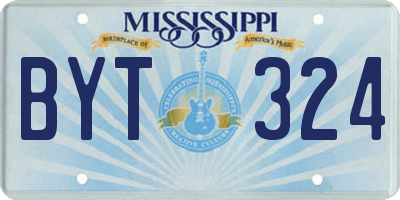 MS license plate BYT324