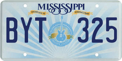 MS license plate BYT325