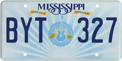 MS license plate BYT327