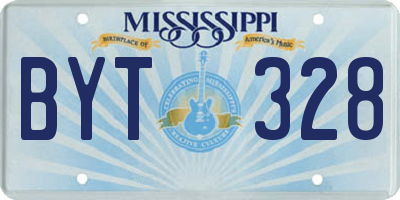 MS license plate BYT328