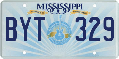 MS license plate BYT329