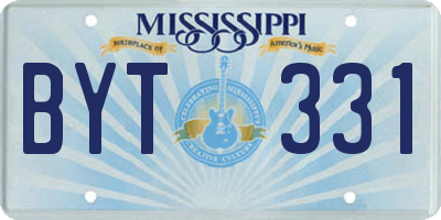 MS license plate BYT331